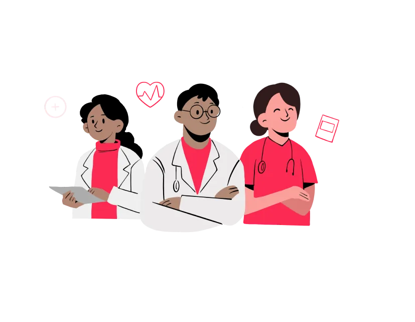 Three clinicians, drawn